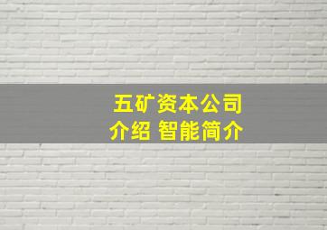 五矿资本公司介绍 智能简介